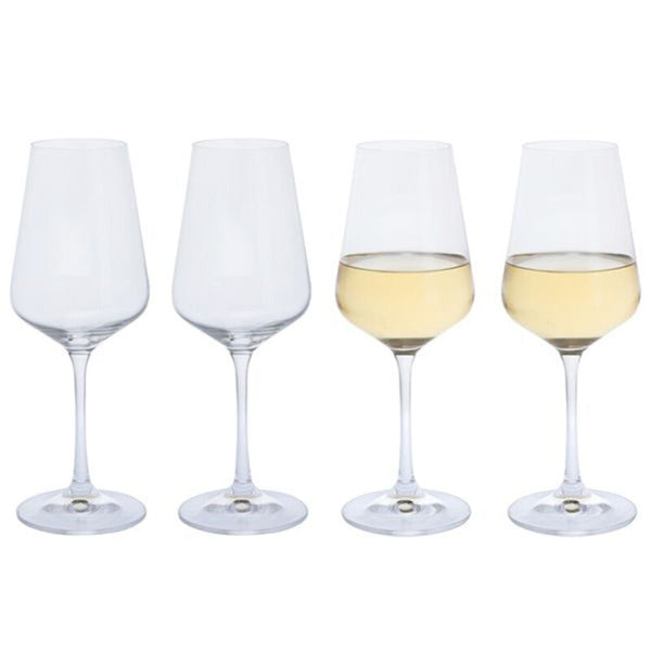 Crystal White Wine Glasses Cheers! 4 Pack