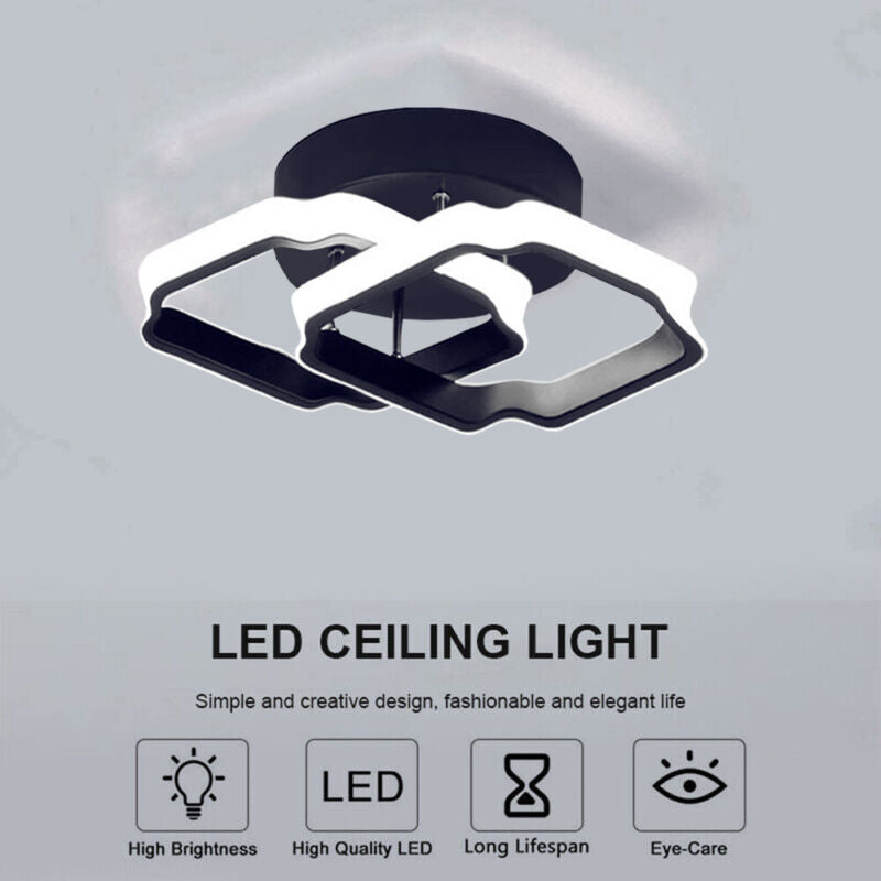 Modern Chandelier LED Lamp Black Frame Ceiling Light - Cints and Home