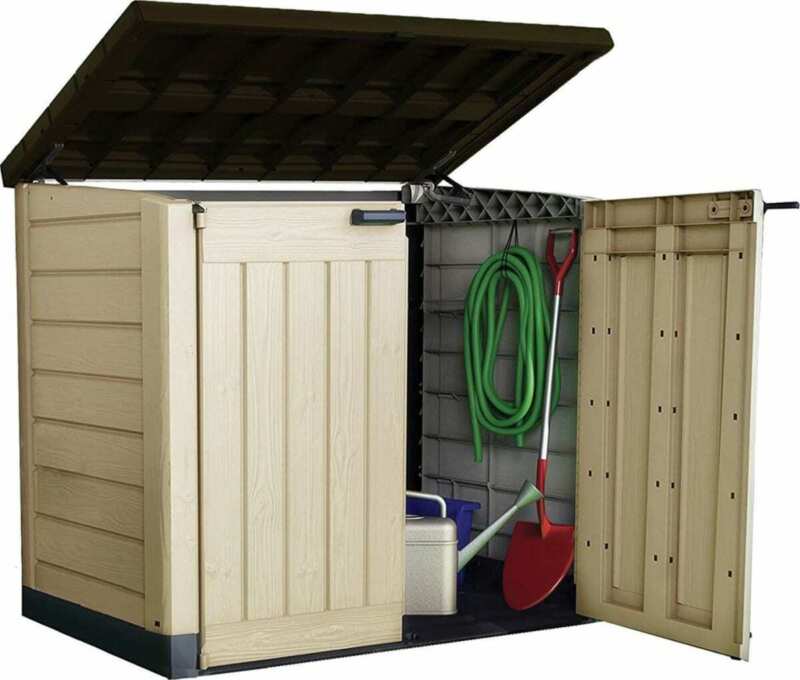 Store It Out Max 1200L Outdoor Garden & Wheelie Bin Storage Shed - Beige