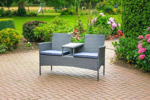 2 Seater Rattan Love Chair Garden Furniture Wicker - Cints and Home