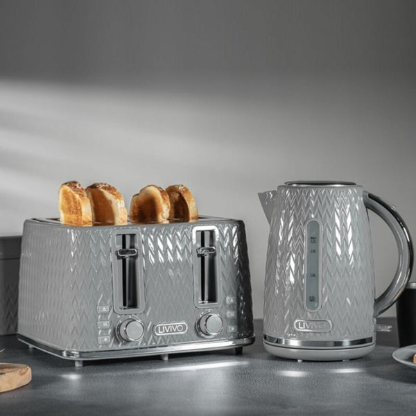 1.7L Electric Kettle & 4 Slice Toaster