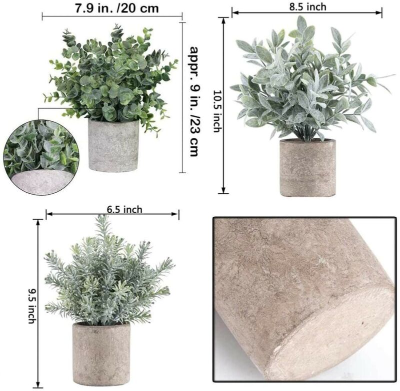 Indoor Faux Plants Artificial Eucalyptus Rosemary