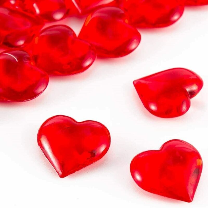 Valentines Day Acrylic Heart Crystals Gems Wedding Table Confetti Decoration
