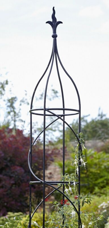 Metal Garden Obelisk Climbing Plant Cage Tall Support