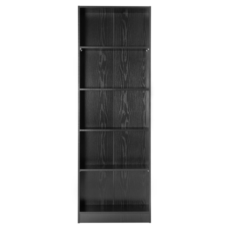 5 Tier Tall Black Wooden Freestanding Bookcase Storage - Cints and Home