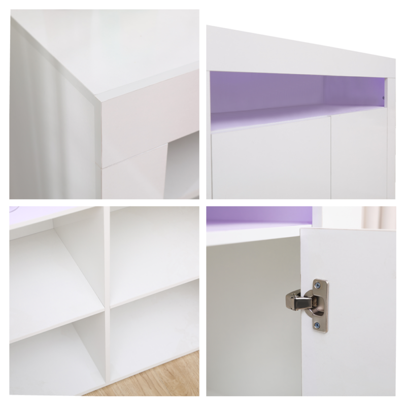 LED White Sideboard Display Cabinet Cupboard - Cints and Home