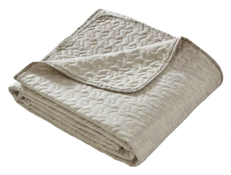 Beige Quilted Superking / King Bed Bedspread