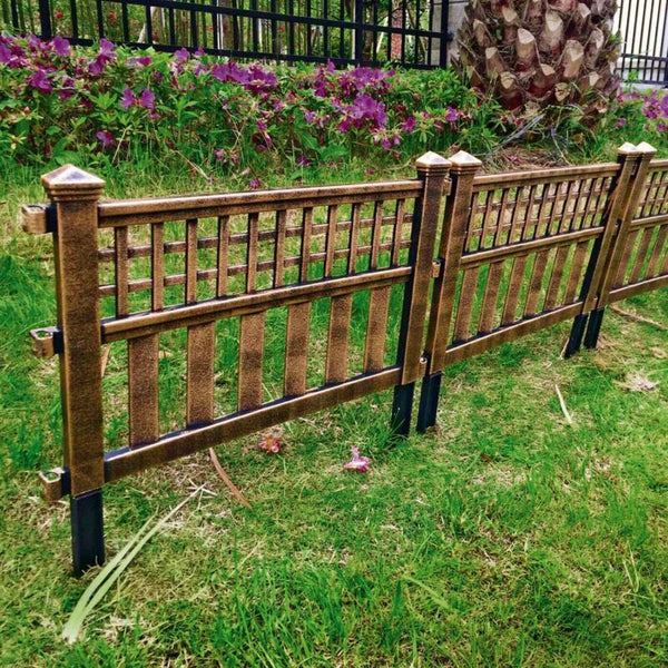 Pack Of 4 Plastic Fence Panels Garden Lawn Edging