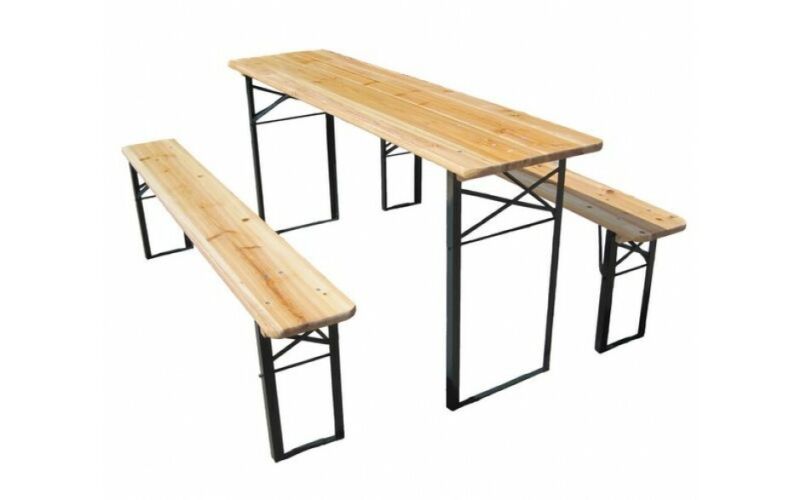 3 Pcs Bench Wooden Folding Picnic Beer Table Bench - Cints and Home