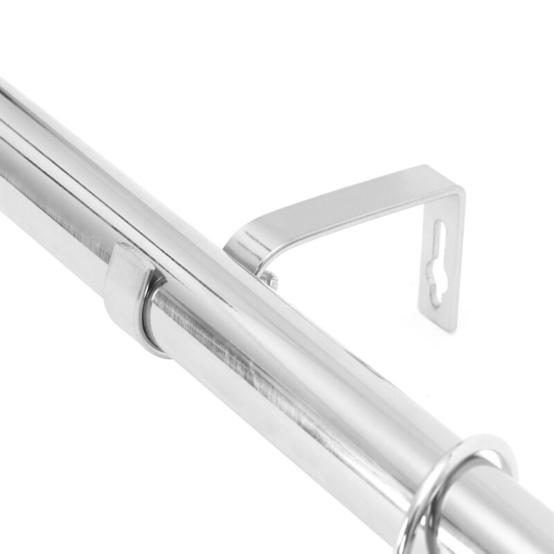 Extendable Metal Curtain Pole Brushed Chrome