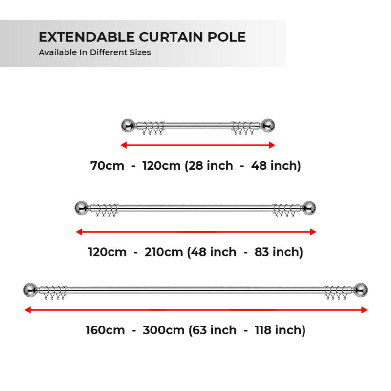 Extendable Metal Curtain Pole 28mm