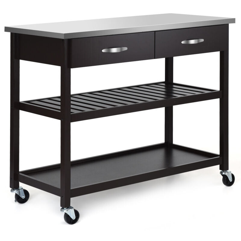 Kitchen Trolley Rolling Island Serving Cart - Cints and Home