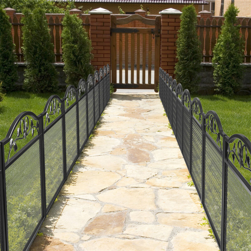 Heavy Duty Metal Garden Fence Panels Border Arched