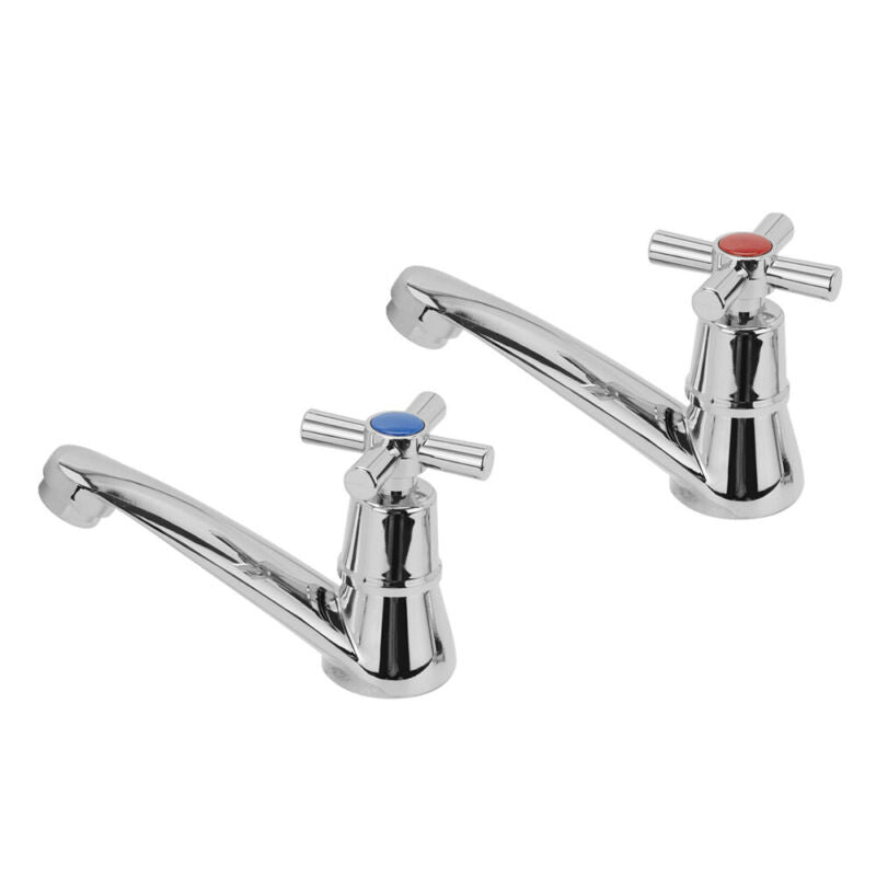 1 Pair Bathroom Basin & Sink Taps Mixer Chrome Brass