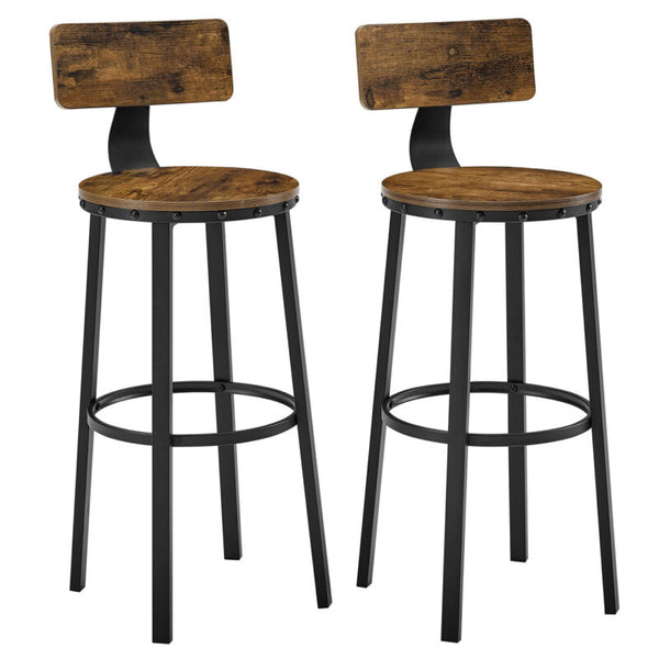 Set of 2 Tall Bar Stools, Bar Chairs