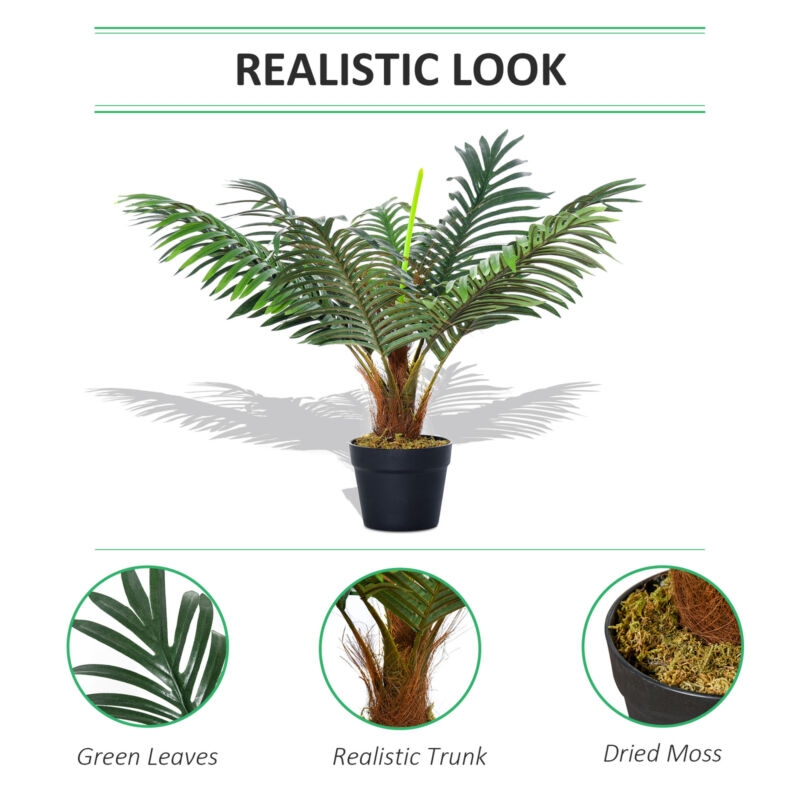 60cm/2FT Artificial Palm Tree Fake Plant in Pot
