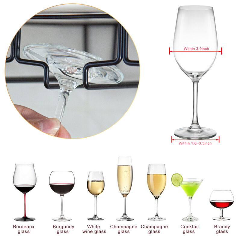 Hanging Wine Glasses Holder Rack Bar Cup Shelf