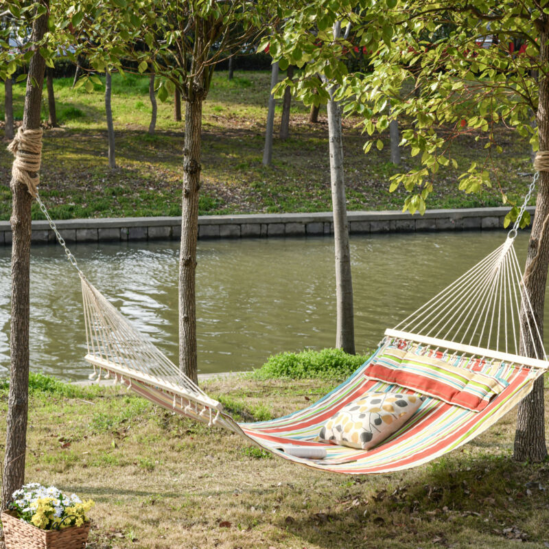 Outdoor Swing Bed Hammock With Pillow - Cints and Home