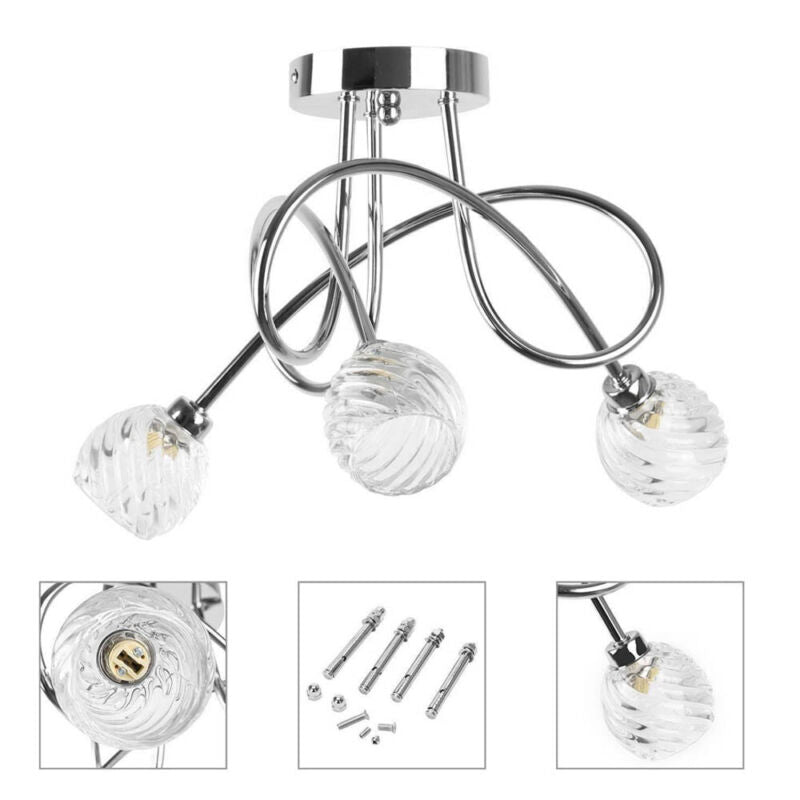 Modern Chandelier Crystal Swirl Glass Light Shades Droplet - Cints and Home