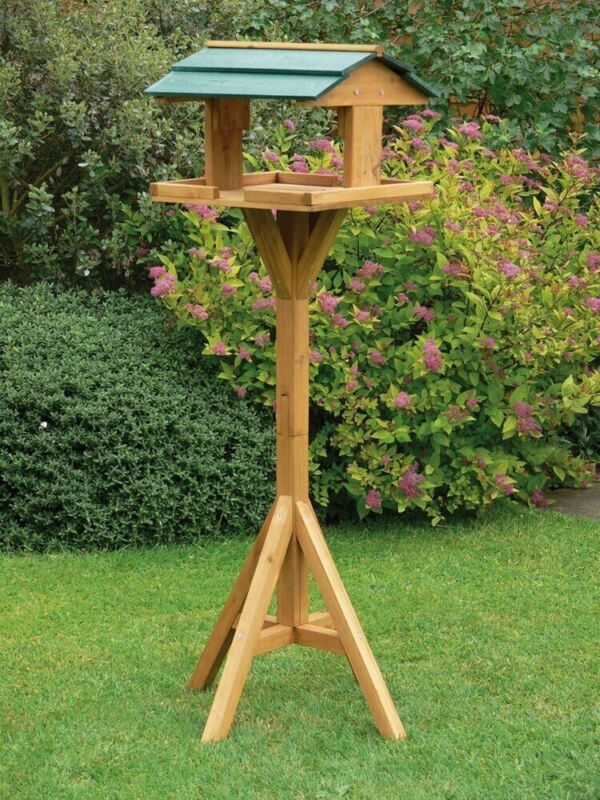 Traditional Wooden Bird Table Garden Birds Feeder