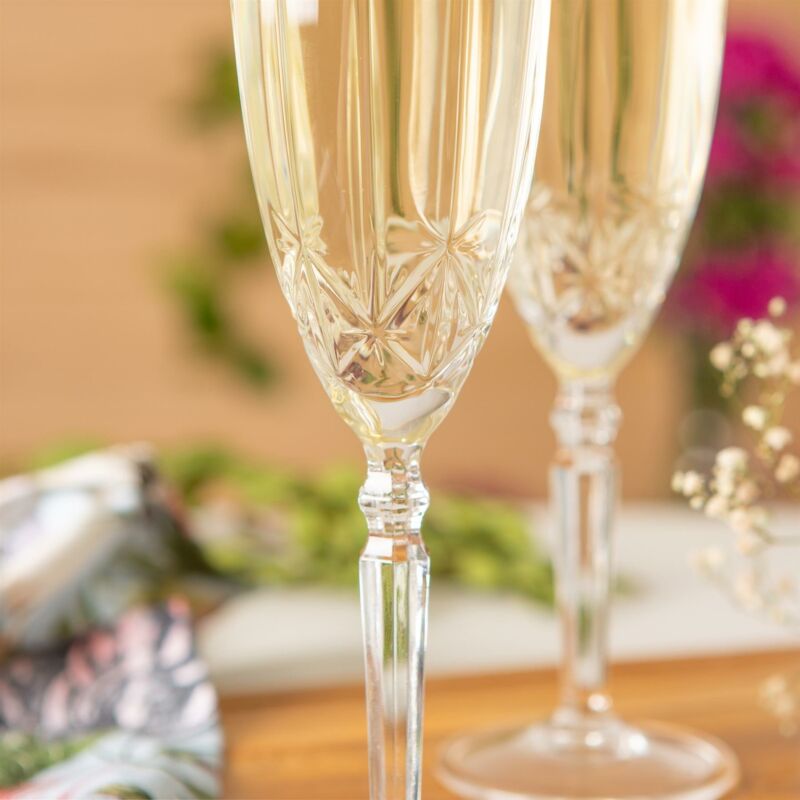 RCR Crystal 6x Orchestra Champagne Flutes Glasses