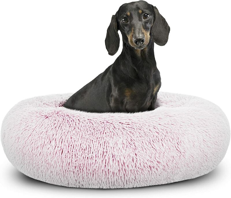 Dog Bed Donut Soft Round Plush Cat Beds For Calming