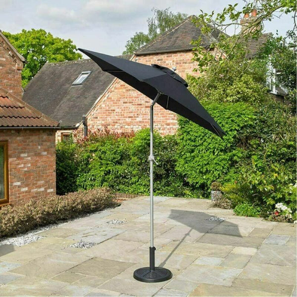 2m Garden Parasol Outdoor Umbrella Sun Shade Black - Cints and Home