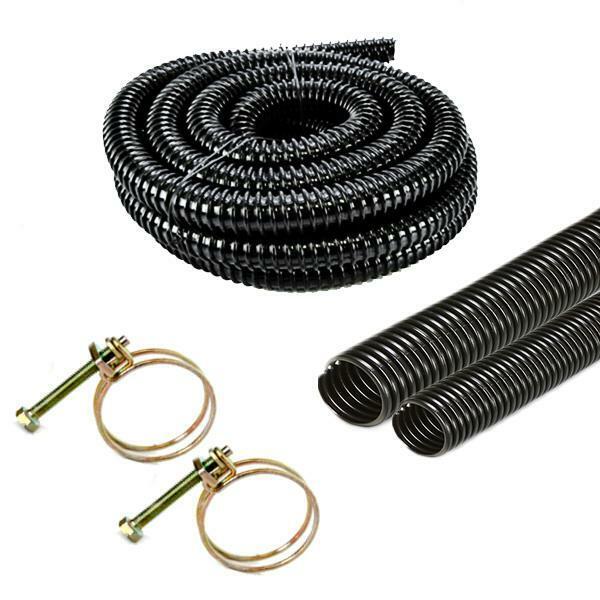 BLACK CORRUGATED WATER BUTT HOSE PIPE EXTENSION OVERFLOW