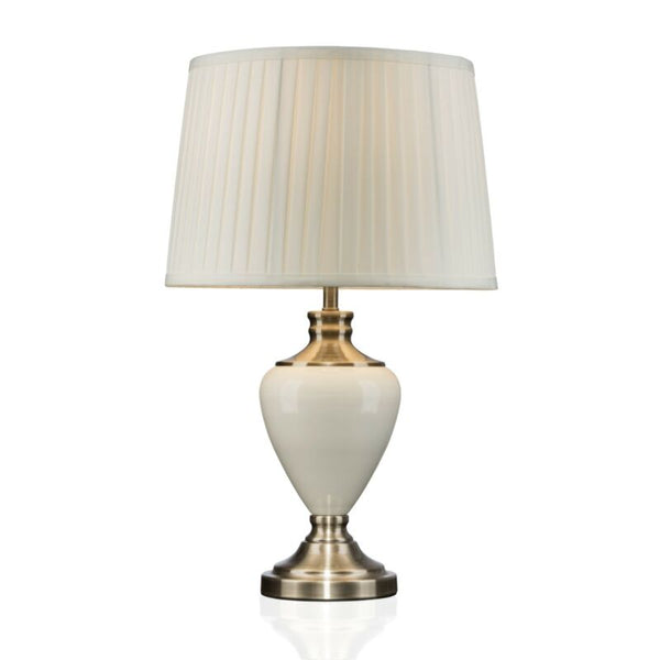 Hepburn Large Ceramic Table Lamp With Matching Pleated Shade - Cints and Home