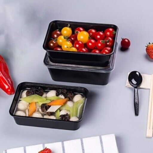 Takeaway Food Containers Black Base Plastic