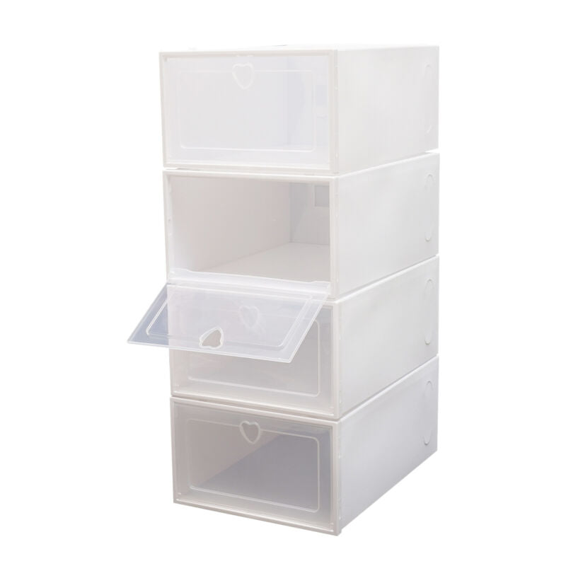 20x Large Shoe Storage Boxes Clear Plastic Drawer