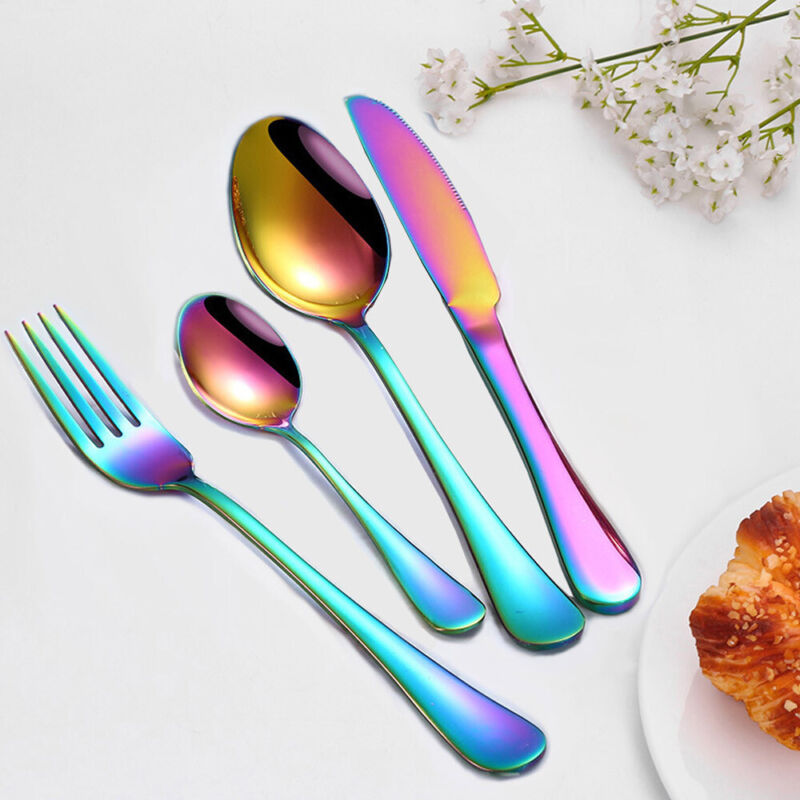 Stainless Steel Cutlery Sets 24 piece Iridescent