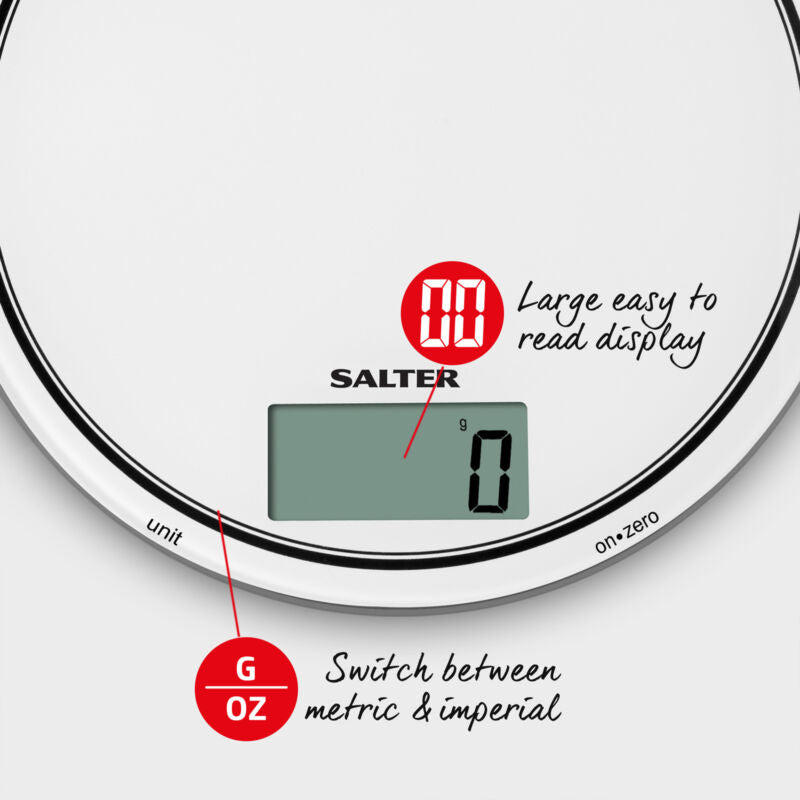 Salter Digital Kitchen Scale 5kg Mono Glass Platform (Open Box)