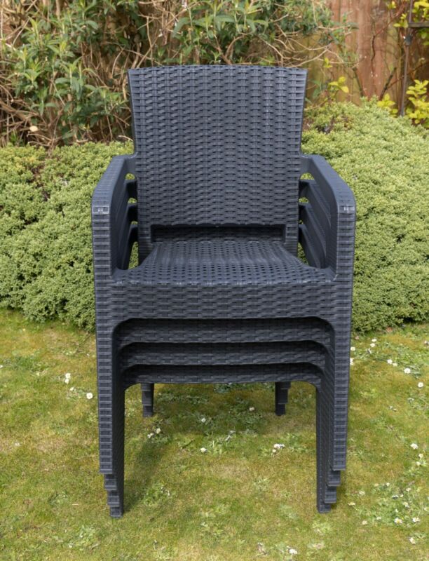 Grey Garden Patio Chair Chairs Plastic Coffee Bistro