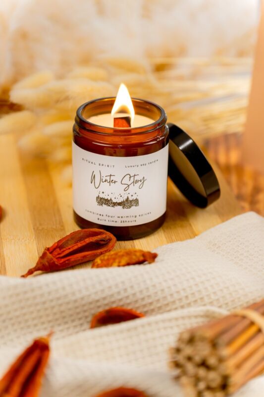 Soy wax, Wooden wick, Jar candle