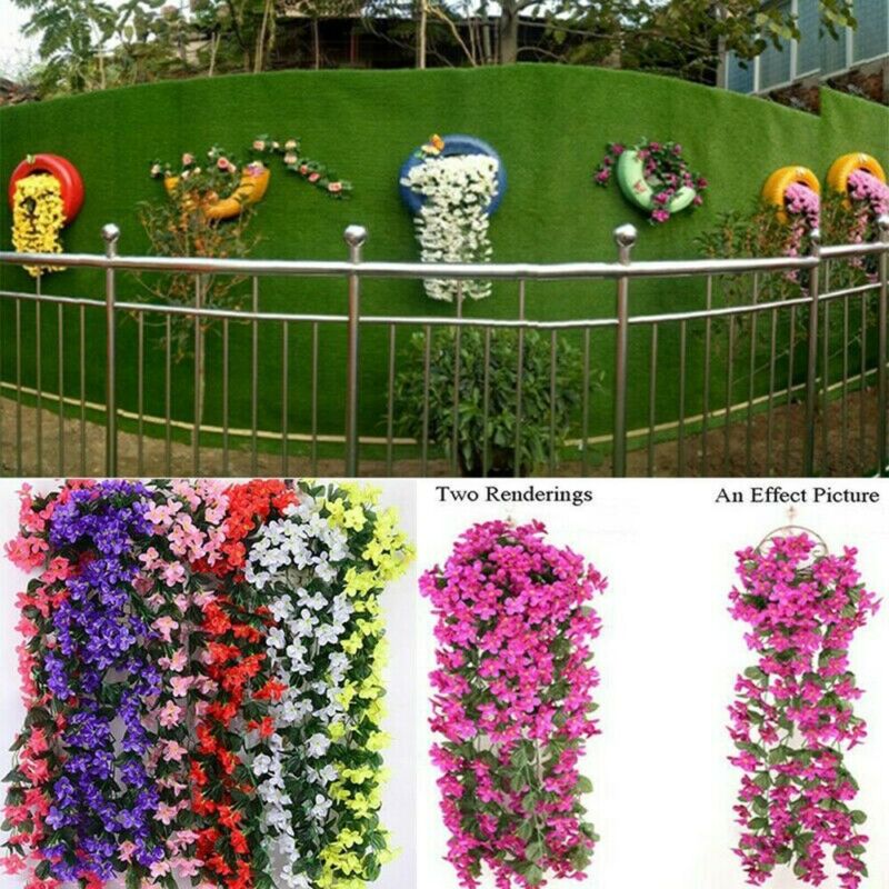 Artificial Fake Hanging Flowers Vine Plant Home Garden