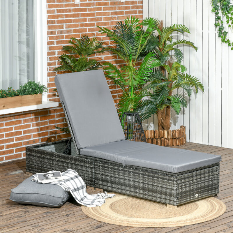 Garden Rattan Recliner Lounger Furniture Sun Lounger