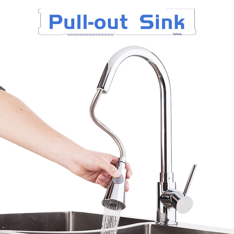 Stainless Steel Kitchen Taps Sink Mixer Pull Out Spray - Cints and Home