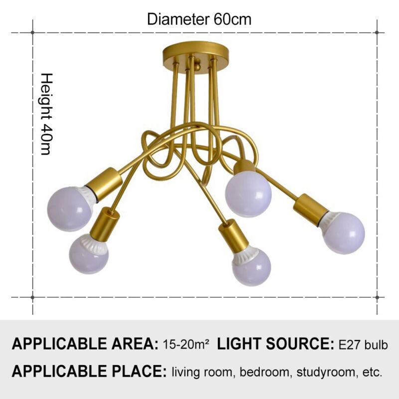 Modern Chandelier LED Lamp Black Frame