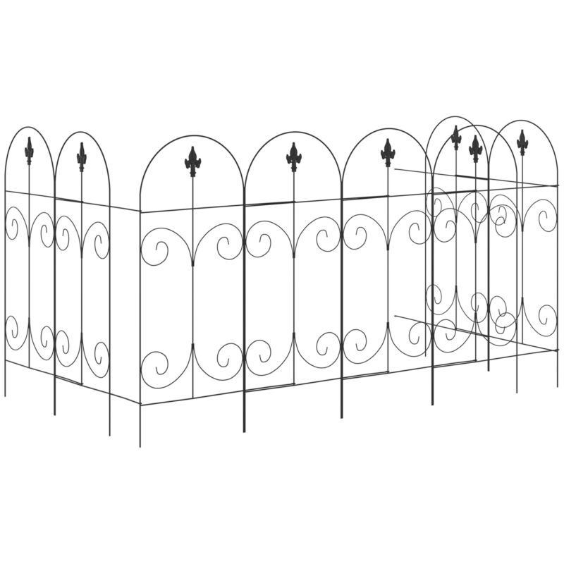 Decorative Garden Fencing 8PCs 44in x 12.5ft