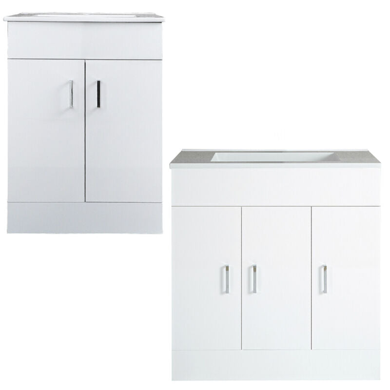 White Bathroom Vanity Unit Storage Floor Cabinet