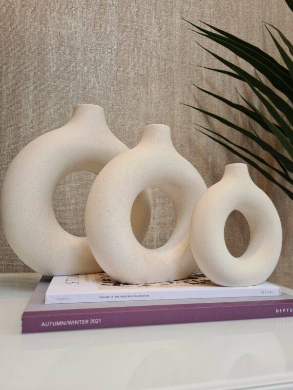 Ceramic Donut Vase Doughnut Vase, Nordic style