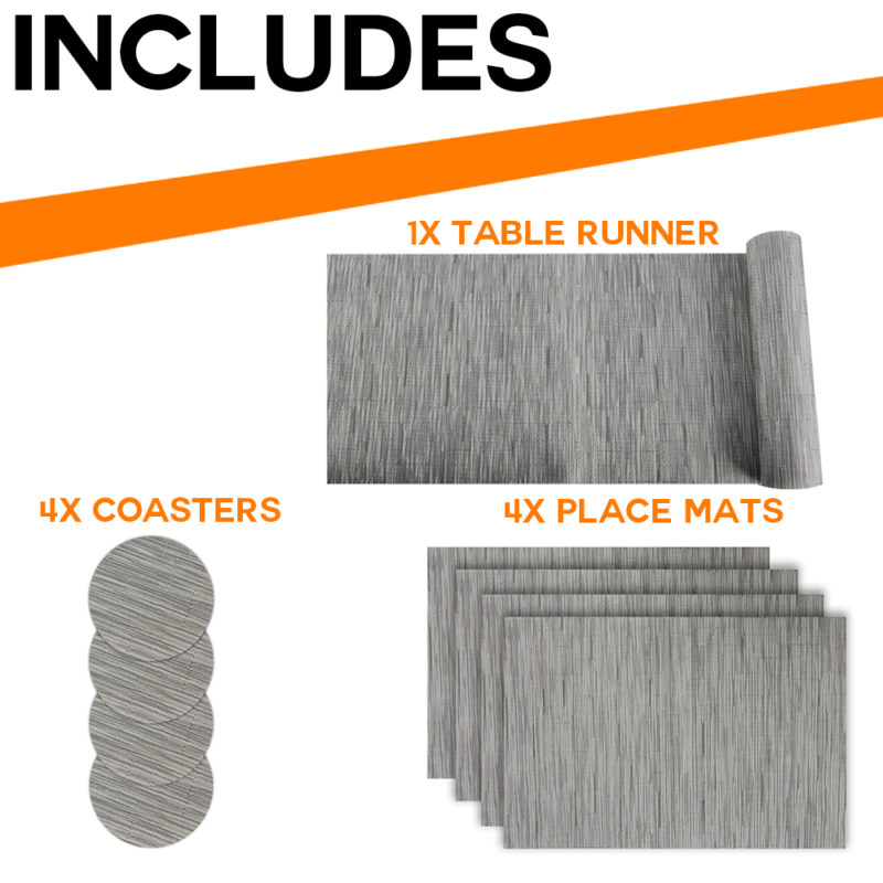 Grey PVC table mat