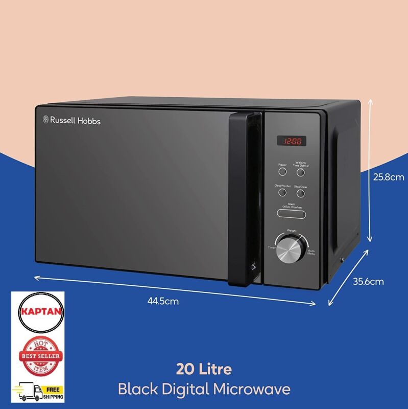 800W 20L Digital Microwave - Black