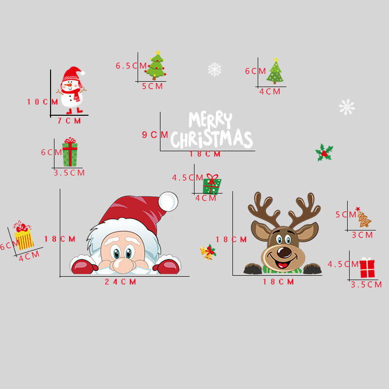 Christmas Removable Window Stickers Xmas Santa Art Decal Wall - Cints and Home