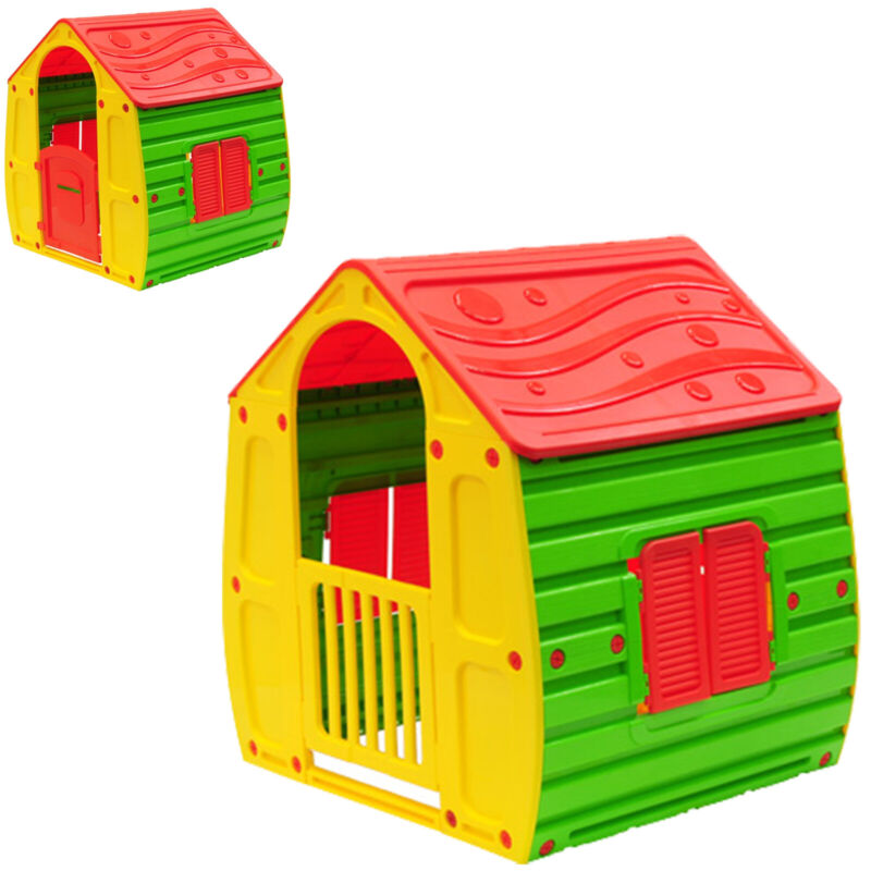 CHILDRENS PLASTIC PLAY HOUSE WATERPROOF OUTDOOR GARDEN - Cints and Home