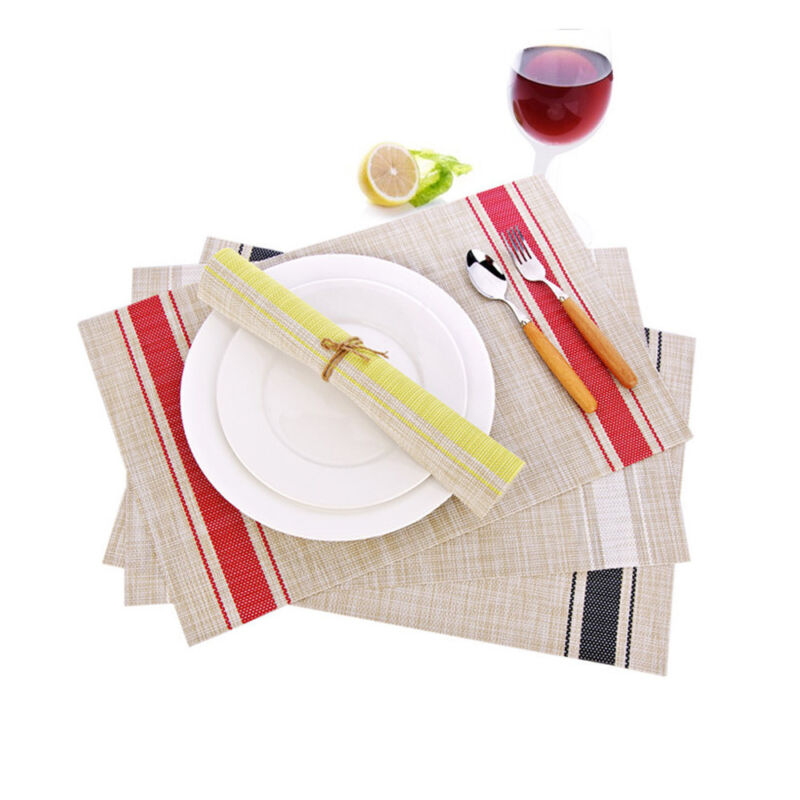Set of 6 PVC Insulation Bowl Tableware Placemats