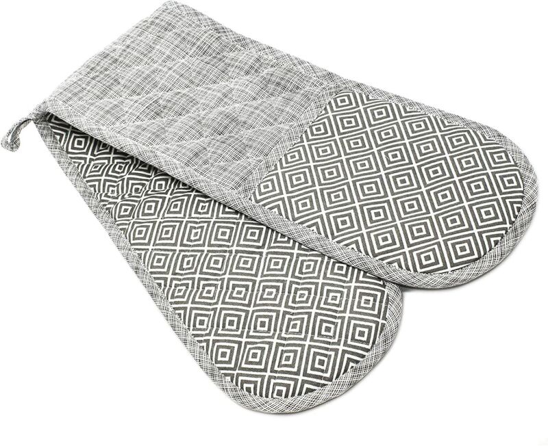 Double Oven Gloves, Heat Resistant Thick Padded