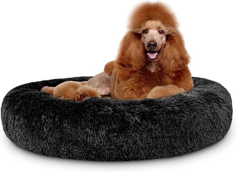 Dog Bed Donut Soft Round Plush Cat Beds For Calming