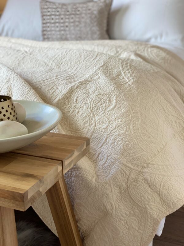 Luxury Cotton Double King Bedspread Quilt Throw